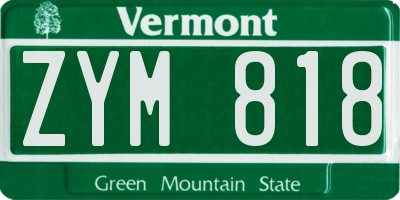 VT license plate ZYM818