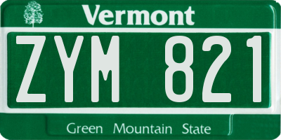 VT license plate ZYM821