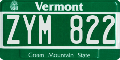 VT license plate ZYM822