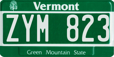 VT license plate ZYM823