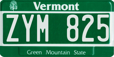 VT license plate ZYM825