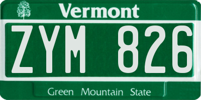 VT license plate ZYM826