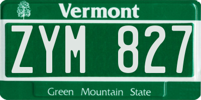 VT license plate ZYM827