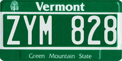 VT license plate ZYM828