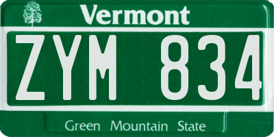 VT license plate ZYM834