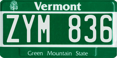 VT license plate ZYM836