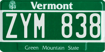 VT license plate ZYM838