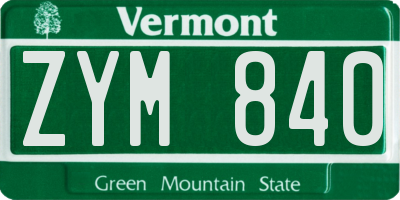 VT license plate ZYM840