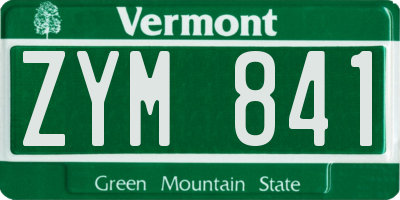 VT license plate ZYM841