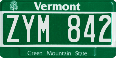 VT license plate ZYM842