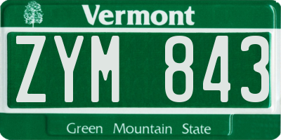 VT license plate ZYM843