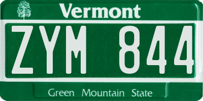 VT license plate ZYM844