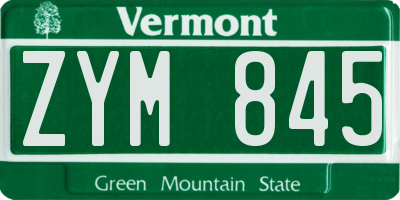 VT license plate ZYM845