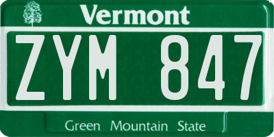 VT license plate ZYM847