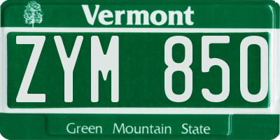 VT license plate ZYM850