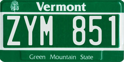 VT license plate ZYM851