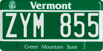 VT license plate ZYM855