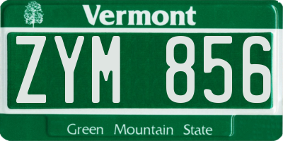VT license plate ZYM856