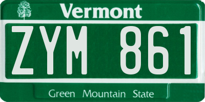 VT license plate ZYM861