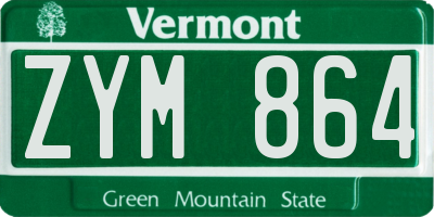 VT license plate ZYM864