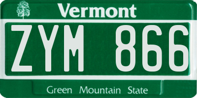 VT license plate ZYM866