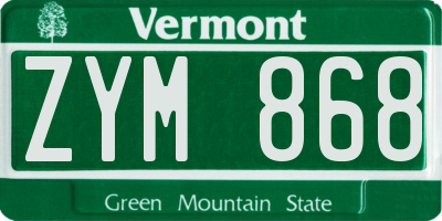 VT license plate ZYM868