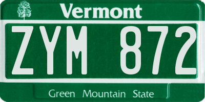 VT license plate ZYM872