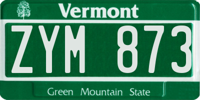 VT license plate ZYM873