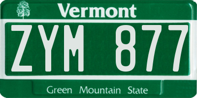 VT license plate ZYM877