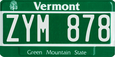 VT license plate ZYM878