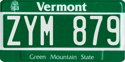 VT license plate ZYM879