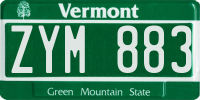VT license plate ZYM883