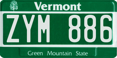 VT license plate ZYM886