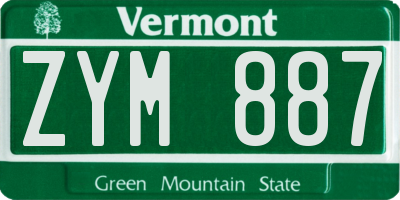 VT license plate ZYM887