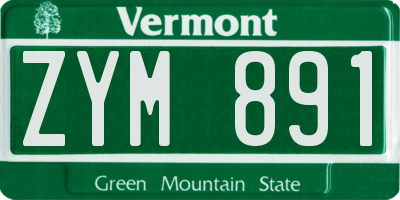 VT license plate ZYM891