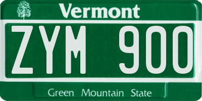VT license plate ZYM900