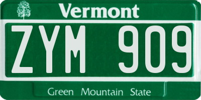 VT license plate ZYM909