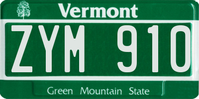 VT license plate ZYM910