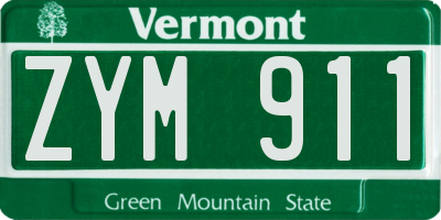 VT license plate ZYM911
