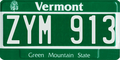 VT license plate ZYM913