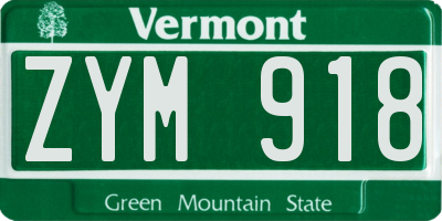 VT license plate ZYM918