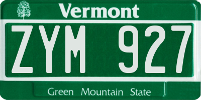 VT license plate ZYM927