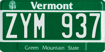 VT license plate ZYM937