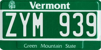 VT license plate ZYM939