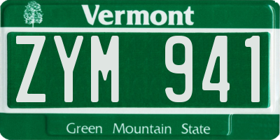 VT license plate ZYM941