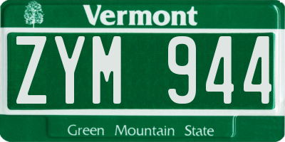 VT license plate ZYM944