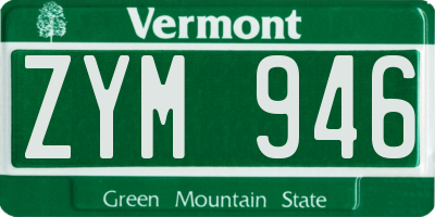 VT license plate ZYM946
