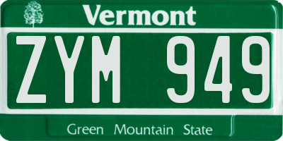 VT license plate ZYM949