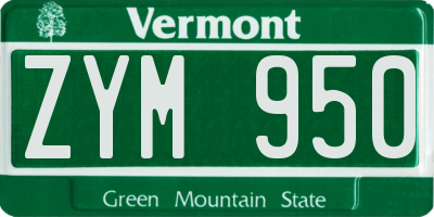 VT license plate ZYM950