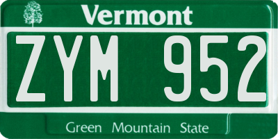 VT license plate ZYM952